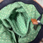 Fossil  Quilted Tote Bag Navy Blue Leather Trim Floral Accent Key Charm Photo 8