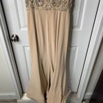 Jovani  Embellished beaded Gown Formal Evening Dress Beige Size 10 wedding guest‎ Photo 6