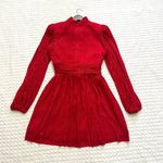 NWOT Rebecca Vallance Samantha Plisse Mini Dress Red Glitter Sparkle Holiday 8 Photo 11