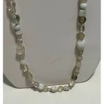 None Long Beaded Statement Fashion Necklace White Green Photo 5