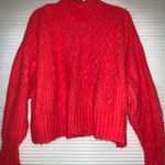 EXPRESS Red Mock Neck Sweater Photo 0