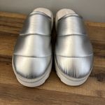 Maeve Anthropologie  Puffy Platform Silver Slippers Slides Shoes Photo 4