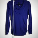 Susie Rose Royal Blue Long Sleeve Cowl Neck Shirt Size Large Photo 2