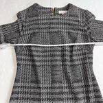 Calvin Klein  Black White Houndstooth Plaid Bell Sleeve Sheath Dress Size‎ 4 Photo 6