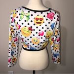 Love j USA Emoji Cropped Long Sleeve Top Polka Dot Size M/L Photo 3