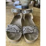 Geox Respira Snake Print Suede Sandals Size 39 Leather Cork Sole Italy Patent Photo 1