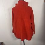 Free People Ottoman Slouchy Tunic Sweater Red Ribbed Oversized Mock Size S Photo 2