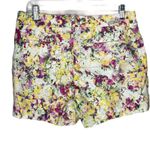 Level 99 Shorts Womens 6 29" Yellow Pink Floral Flower Bloom Chino Casual Preppy Size 26 Photo 2