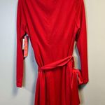 LDT Dress Red Heidi Knot Front Plunge V Photo 11