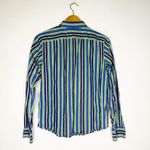 Ralph Lauren  Women’s Striped Blue and Green Button Shirt Size Medium Photo 1
