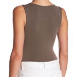 Harlowe $ Graham Harlowe & Graham Olive Green Sleeveless Bodysuit Photo 1