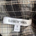 Elizabeth and James  black plaid long sleeve button down small Photo 3