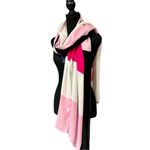 Kate Spade Colorblind Large Shawl Scarf in Pink and White, NWT Photo 2