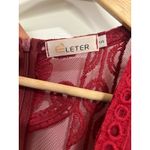 Women’s Whimsy Goth Long Sheer Embroidered Midi Romper Dress Wine Burgundy Small Red Photo 6