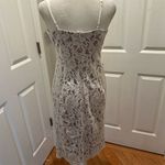 Lulus White Crochet Lace Bodycon Midi Dress M Adjustable Straps Front Slit Size M Photo 4