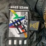 Vintage 90s Sport Jacket Black Yellow Zip Front Windbreaker Floral Equestrian Black Size undefined Photo 9