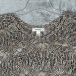 Dress Barn Sweater Womens Small Cream Open Crochet Neutral Bohemian Fairy Peasant Photo 3