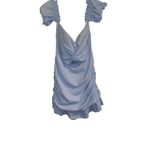 Mable Miss Lola Light Blue Ruched Off Shoulder Mini Dress Soft Girl Coquette Size L Photo 1