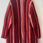 Denim & Co. Striped Jacquard Open Cardigan in a red multi Photo 1