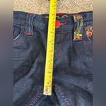 COOGI Jeans Womens 7/8 Blue Denim jeans Embroidered Fire Floral Low Rise Photo 6