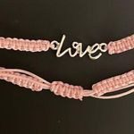 🆕 Love Friendship Bracelet Adjustable Size Pink Silver Photo 0