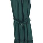 Style Mafia Midi Dress Mock Neck Belted Tiered Sleeveless Emerald Green M Size M Photo 0
