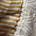 H&M size 10 mustard yellow striped top with bell sleeves wide lace cuffs Photo 1