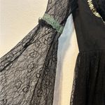 Current/Elliott NWOT Black Lace Dress with Green Accents Myths and Legends Photo 1