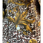 Cote‎ de France Vintage Silk Blouse Animal Print Baroque Top Women Size Large Gold Photo 4