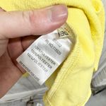 FRNCH Dress Women Size M/L Yellow Crepe Round Neck Short Sleeve Shift Mini Sun Photo 2