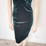 Bardot [] Emerald Green Velvet Off The Shoulder Bella Sheath Midi Dress Small 6 Photo 5