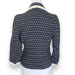 Juicy Couture  Y2K Navy Tweed Open Front Jacket Cream Trim Cropped Preppy XS 2 Photo 6