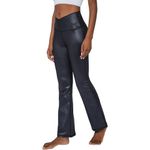 ✨90 Degree By Reflex Faux Leather Flared Leg Yoga Sz Medium Pants✨ Black Photo 1