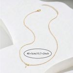 Dainty Gold Cross Pendant Necklace Photo 4