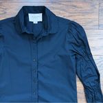 THE SHIRT by Rochelle Behrens • black cotton shirt puffed sleeve blouse ruffle Size XS Photo 2