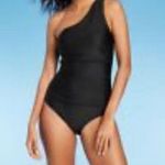 Kona Sol Women's Tummy Control One Shoulder Ruched Full Coverage Swimsuit Size L Photo 1