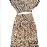NWT MVN The Label Floral Crop Top Maxi Skirt Set Brown Size undefined Photo 0