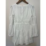 fab'rik  Dress White Eyelet‎ Lace Bell Sleeves Tiered Feminine V Neck M Wedding Photo 2
