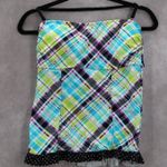 Hula Honey  Green Blue Ruffle Padded Tankini Boho Y2K VTG Swim Beach Top L Large Photo 0