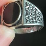 Obsidian stone S925 silver men women ring size 7 Photo 6