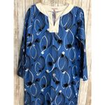 Frances Valentine Blue Black Oyster KITTA Cotton Kaftan Size Medium NWT Photo 1