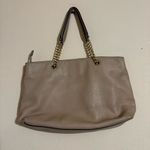 Tory Burch  Britten Satchel Purse Tan Color Photo 2