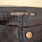 ZARA Woman Navy Blue Jeans Skinny Leg Size 6 Rhinestone logo Pockets Photo 4