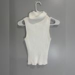 STAUD  Sleeveless Ribbed Turtleneck Callum Sweater Top XS designer ivory white Photo 6