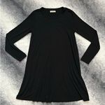Madewell  Shift Long Sleeve Mini Black T Shirt Dress Size Small Western Indie Photo 0