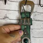 Vintage Seafoam Green Leatherwork Studden Boho Western Belt Photo 3