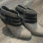 Carlos Santana  Hollie Taupe Suede Chunky 3.75" Heel Strappy Ankle Boots sz 6‎ Photo 0