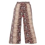 None Boho Patchwork Print Wide Leg Pants Elastic Waist Lounge Festival Trousers XS Photo 2