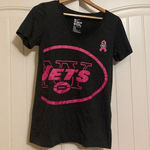 NFL New York Jets T Shirt Medium Pink Breast Cancer Support Logo Dark Gray Nike Photo 0
