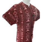 OOAK Quilted Patterened top jacket Short sleeves button front round neck medium Photo 6